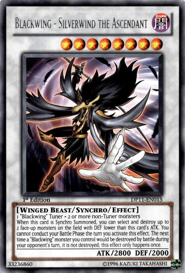 Yugioh Blackwing Silverwind the Ascendant DP11-EN015 Rare 1st Edition NM