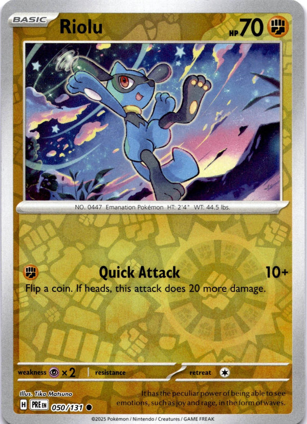 Pokemon Riolu 050/131 Prismatic Evolutions Reverse Holo NM