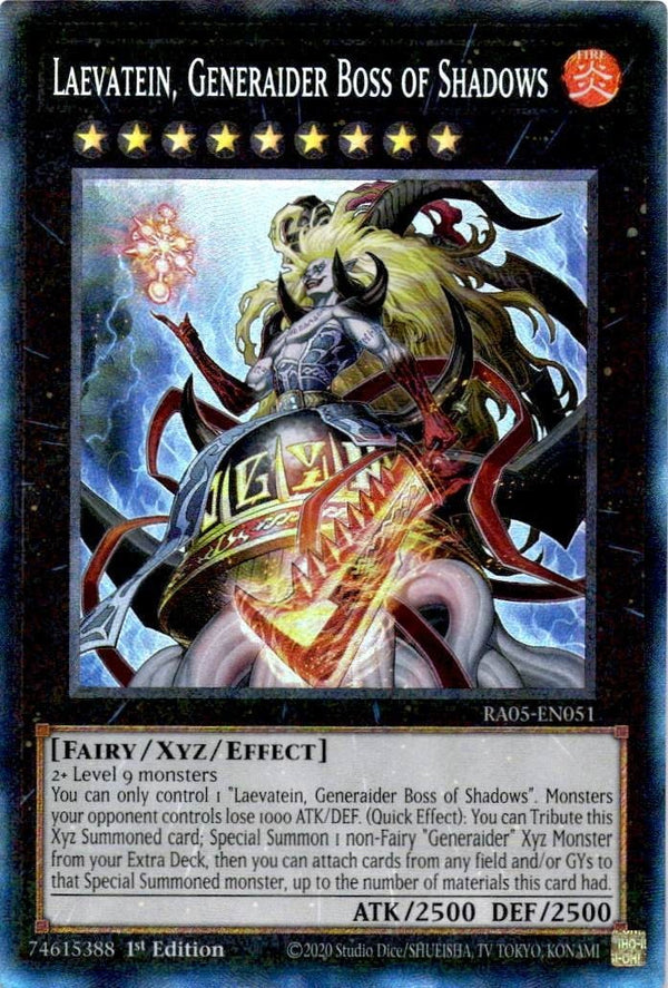 Yugioh Laevatein, Generaider Boss of Shadows RA05-EN051 NA Print PCR NM