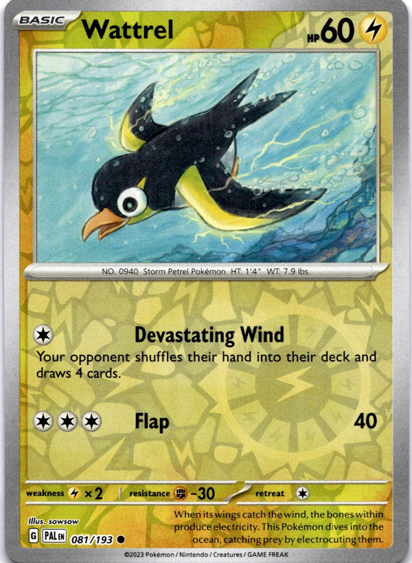 Pokemon Wattrel 081/193 Paldea Evolved Reverse Holo NM