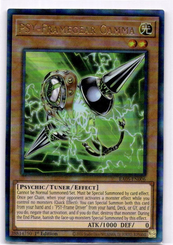 Yugioh PSY-Framegear Gamma RA05-EN006 NA Print Ultimate Rare 1st Edition NM