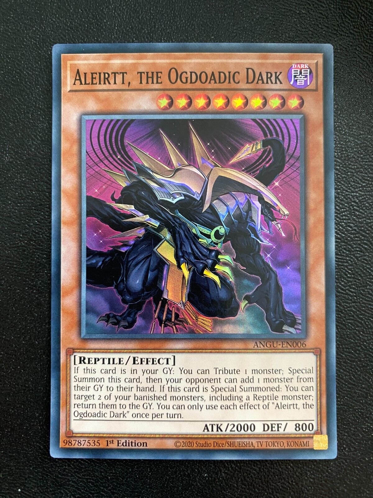 Yugioh Aleirtt, the Ogdoadic Dark ANGU-EN006 Super Rare 1st Edition VLP/NM