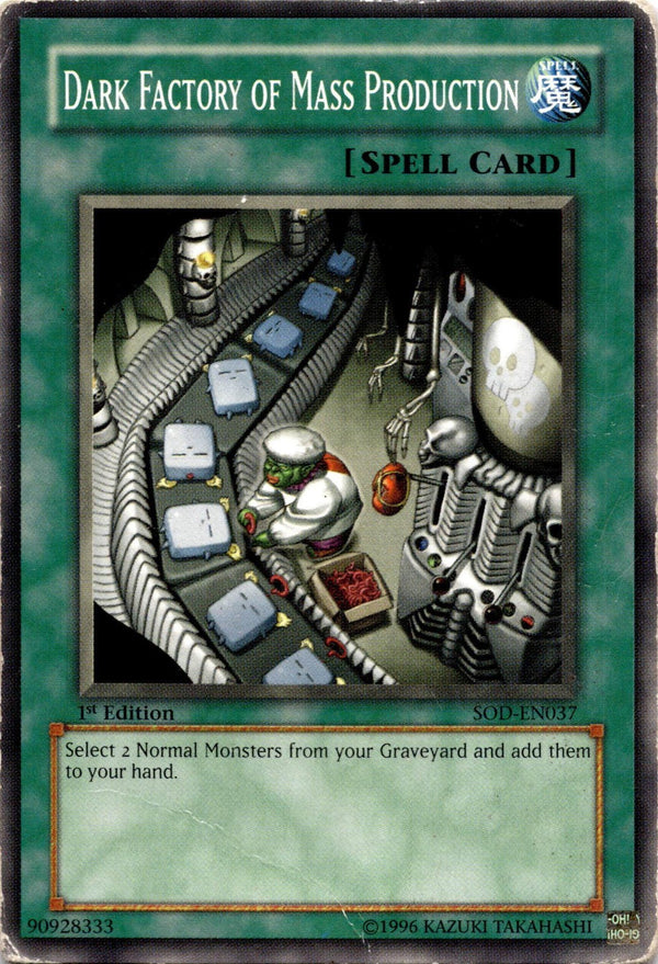 Yugioh Dark Factory of Mass Production SOD-EN037 Common 1st Edition DAMAGED