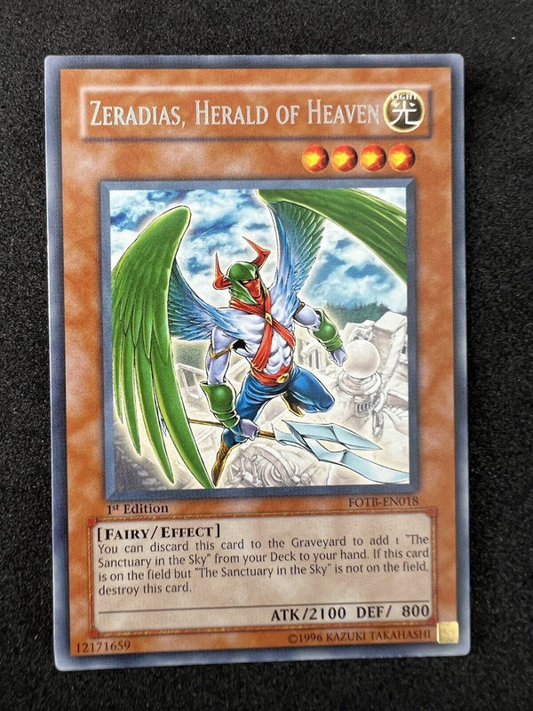 Yugioh Zeradias Herald Of Heaven FOTB-EN018 Rare 1st Edition NM