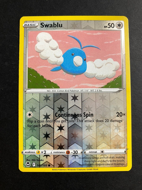 Pokemon Swablu 142/195 Silver Tempest Reverse Holo NM
