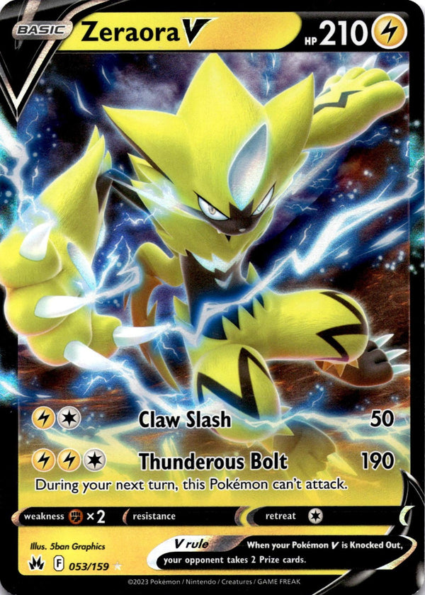 Pokemon Zeraora V 053/159 Crown Zenith Full Art Holo NM