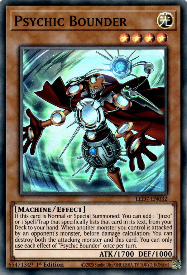 Yugioh Psychic Bounder LED7-EN032 Super Rare 1st Edition NM