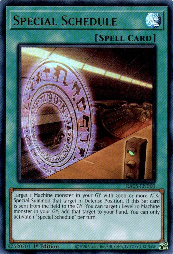 Yugioh Special Schedule RA05-EN060 NA Print Ultra Rare 1st Edition NM