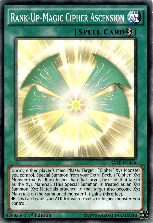 Yugioh Rank-Up-Magic Cipher Ascension RATE-EN056 Common 1st Edition LP