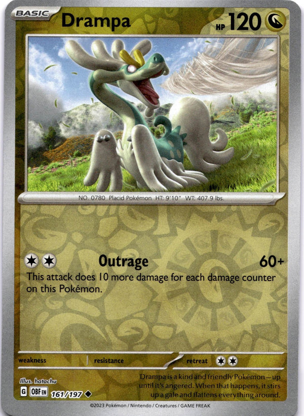 Pokemon Drampa 161/197 Obsidian Flames Reverse Holo NM