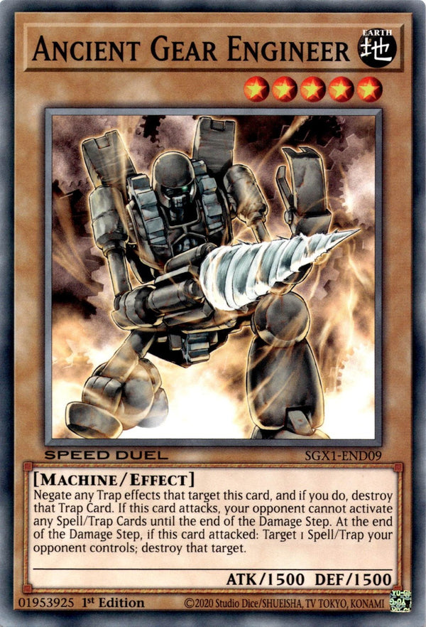 Yugioh Ancient Gear Engineer SGX1-END09 Speed Duel Common 1st Edition NM