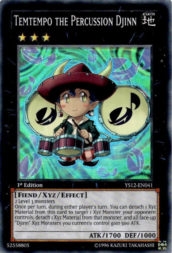 Yugioh Temtempo the Percussion Djinn YS12-EN041 Super Ra NM FOIL SHIFT MISPRINT