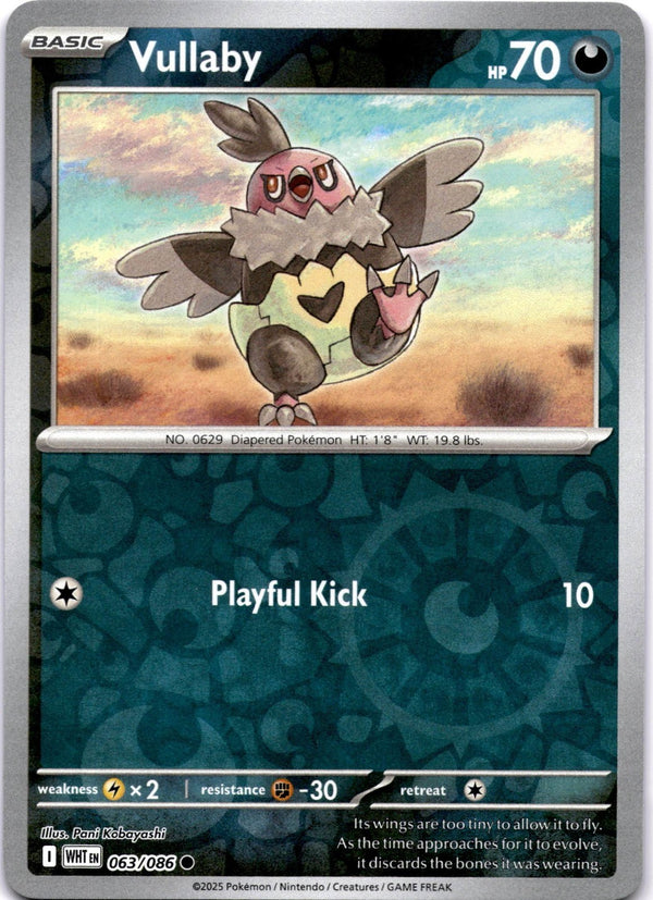 Pokemon Vullaby 063/086 White Flare Reverse Holo NM