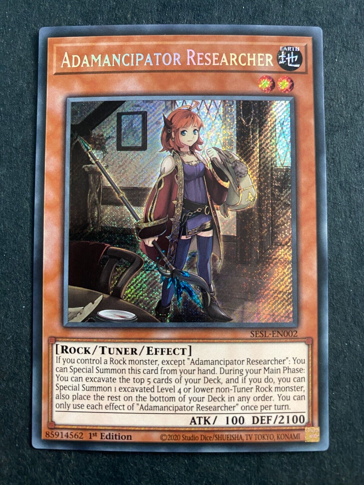 Yugioh Adamancipator Researcher SESL-EN002 Secret Rare 1st Edition NM