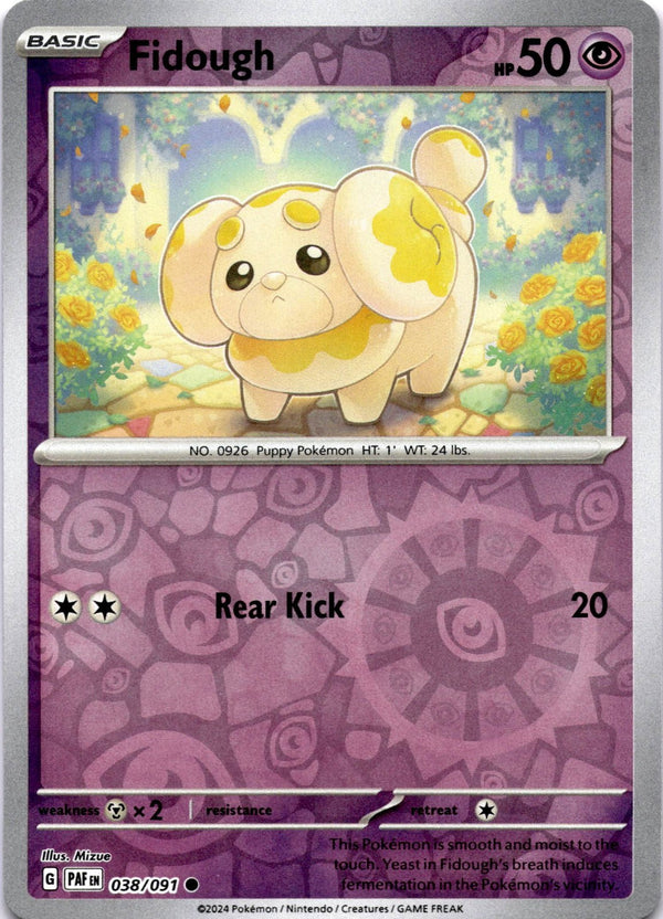 Pokemon Fidough 038/091 Paldean Fates Reverse Holo NM