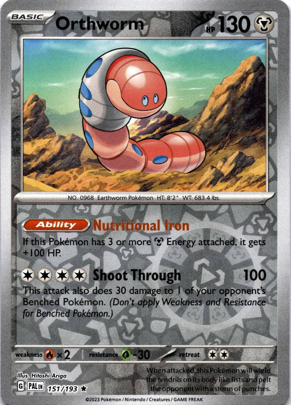 Pokemon Orthworm 151/193 Paldea Evolved Reverse Holo NM