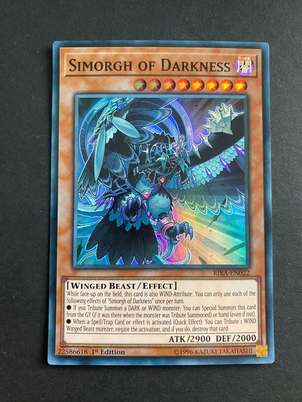Yugioh Simorgh of Darkness RIRA-EN022 Super Rare 1st Edition LP