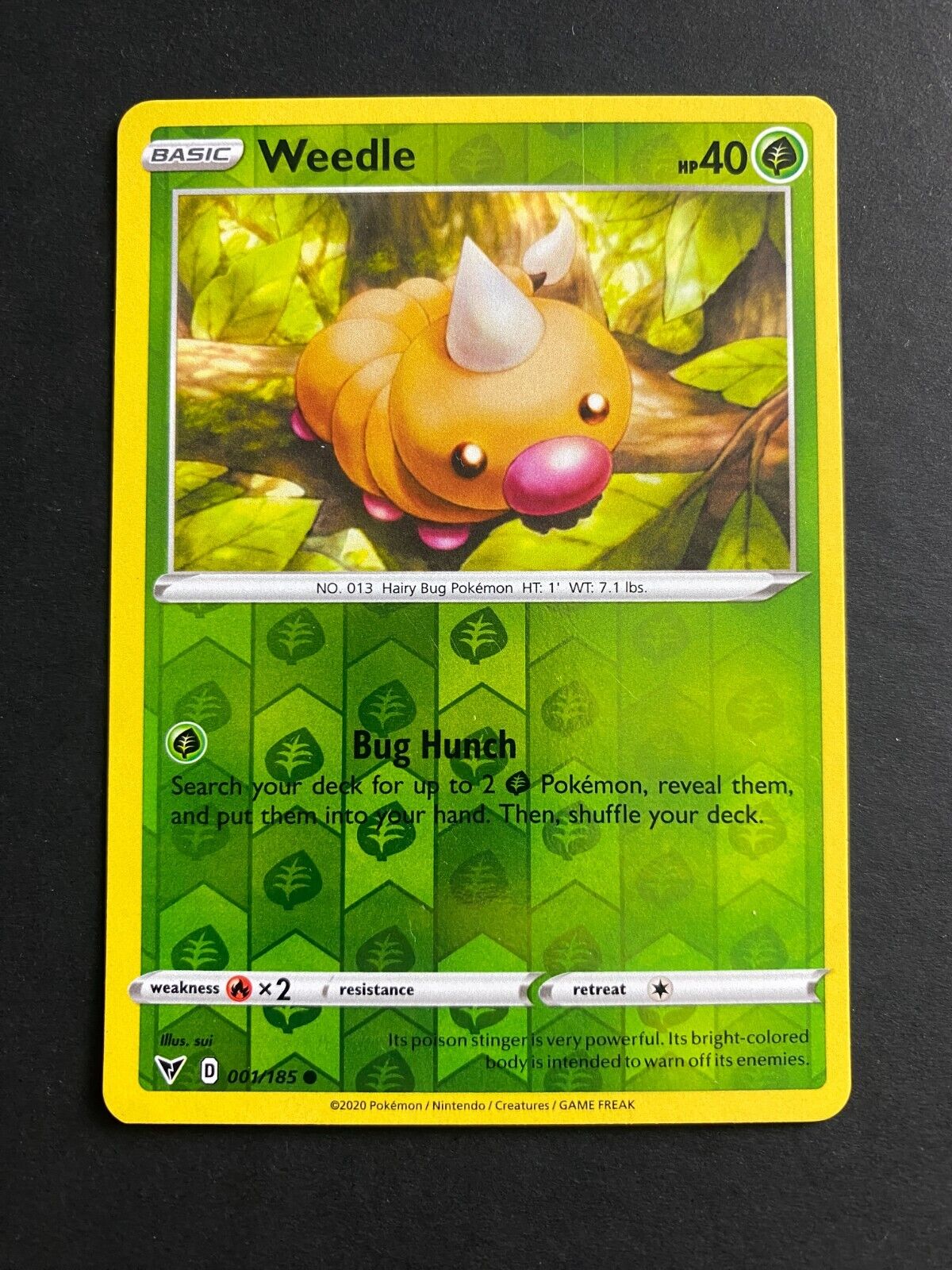 Pokemon Weedle 001/185 Vivid Voltage Reverse Holo LP