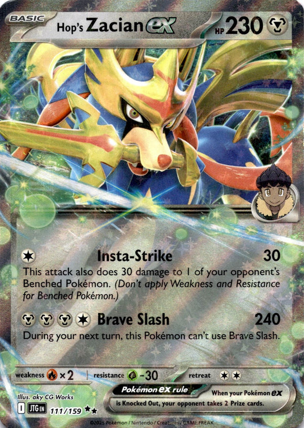 Pokemon Hop's Zacian ex 111/159 Journey Together Full Art Holo VLP/NM