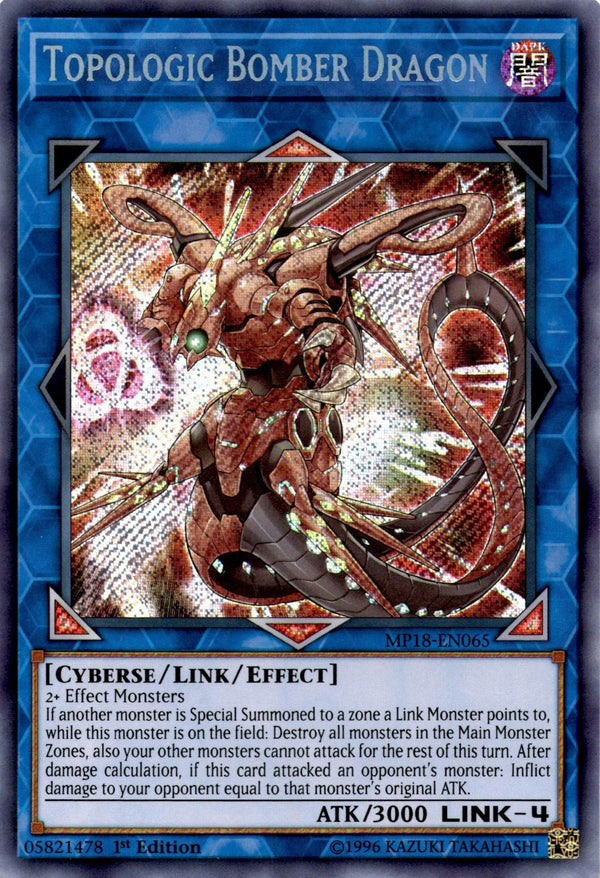 Yugioh Topologic Bomber Dragon MP18-EN065 Secret Rare 1st Edition NM