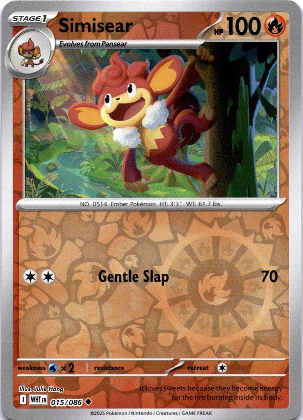 Pokemon Simisear 015/086 White Flare Reverse Holo NM