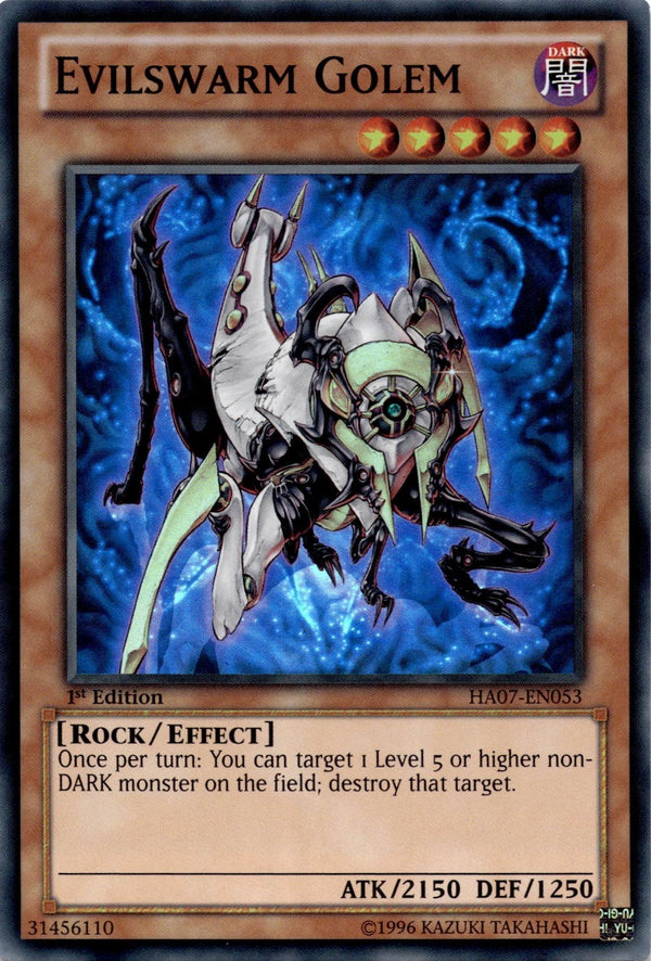 Yugioh Evilswarm Golem HA07-EN053 Super Rare 1st Edition NM
