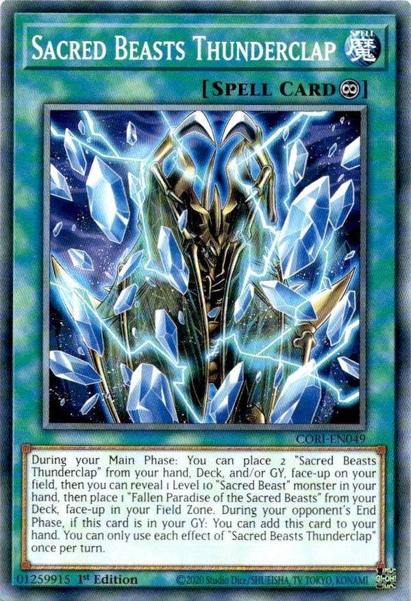 Yugioh Sacred Beasts Thunderclap City CORI-EN049 Common 1st Edition NM