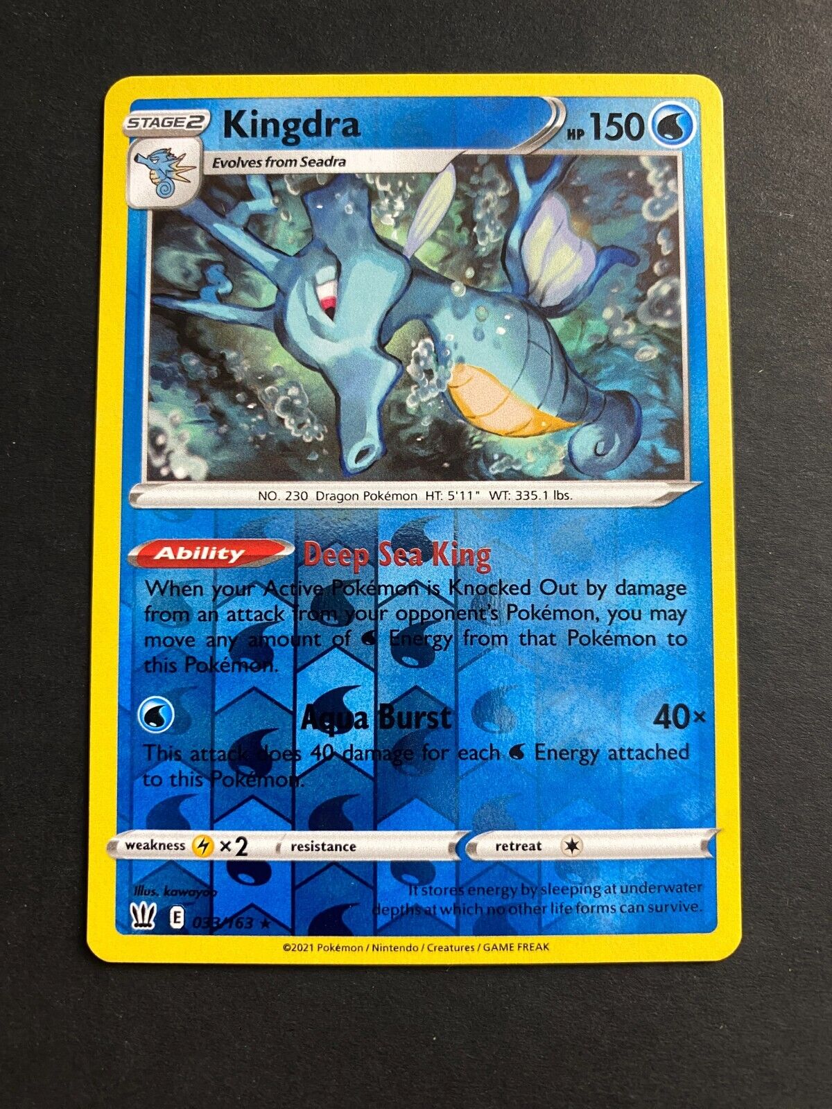 Pokemon Kingdra 033/163 Battle Styles Reverse Holo NM