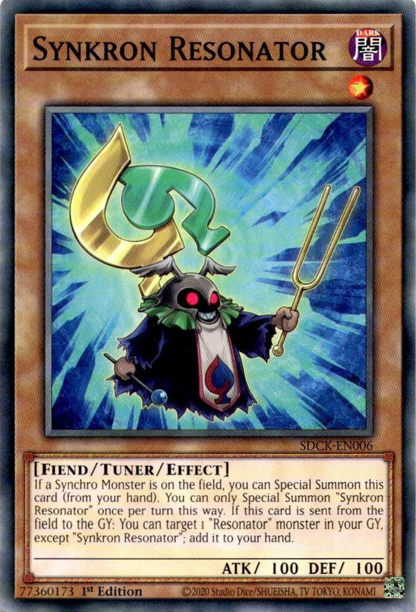 Yugioh Synkron Resonator SDCK-EN006 Common 1st Edition NM