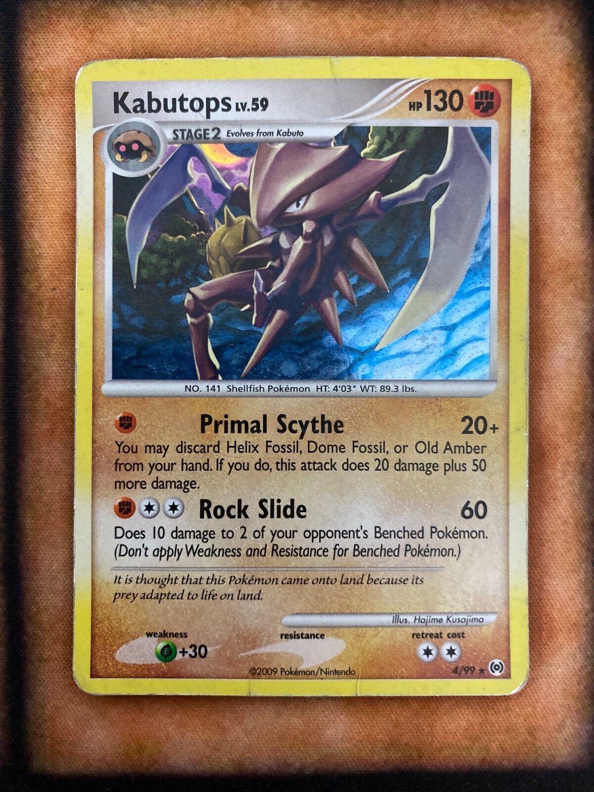 Pokemon Kabutops 4/99 Platinum Arceus Holo (Swirl) DAMAGED/HP