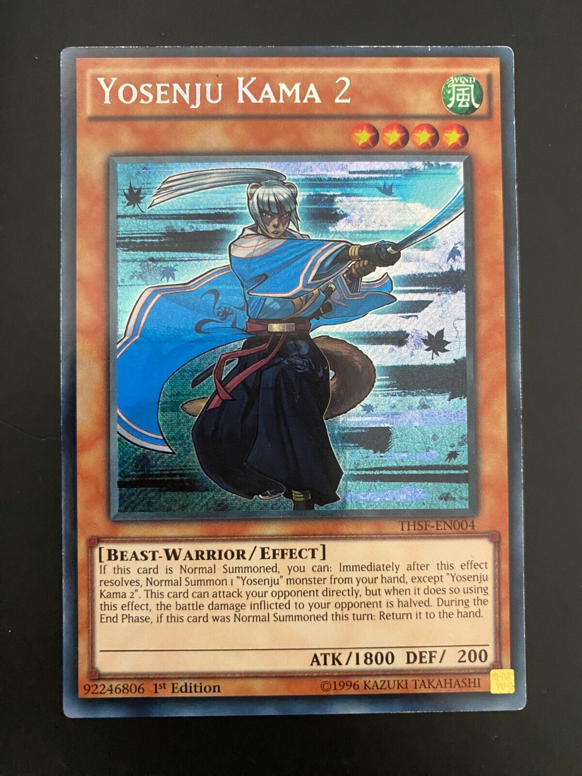 Yugioh Yosenju Kama 2 THSF-EN004 Secret Rare 1st Edition MP