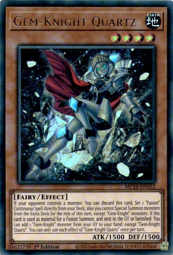 Yugioh Gem-Knight Quartz MP24-EN152 Ultra Rare 1st Edition NM