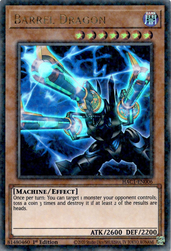 Yugioh Barrel Dragon HAC1-EN006 Duel Terminal Ultra Rare 1st Edition NM