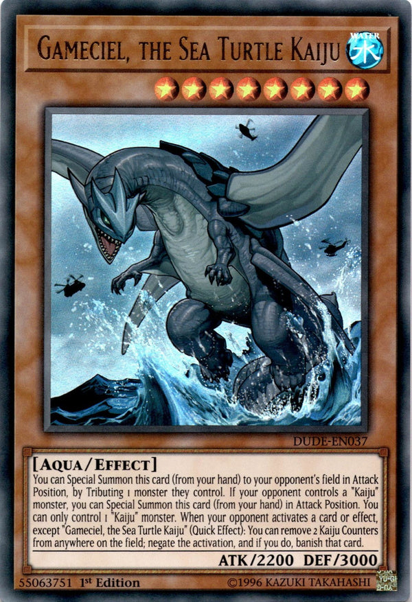 Yugioh Gameciel, the Sea Turtle Kaiju DUDE-EN037 Ultra Rare 1st Edition NM