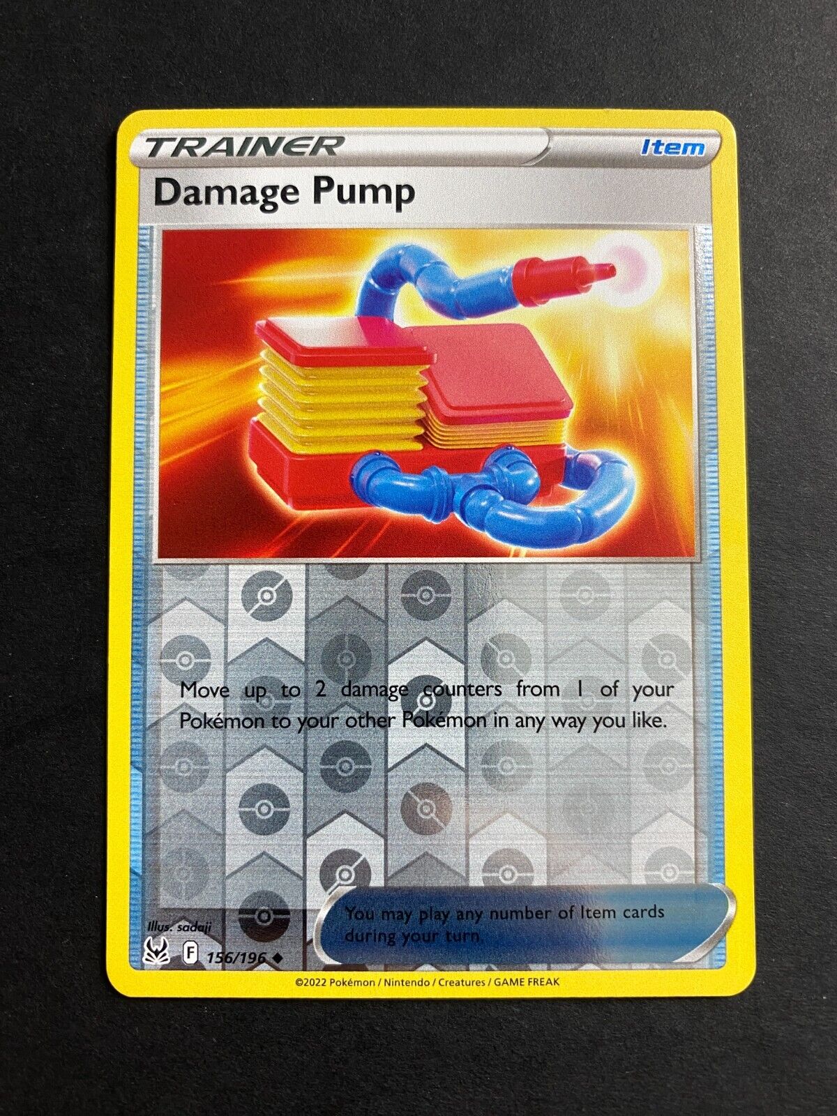 Pokemon Damage Pump 156/196 Lost Origin Reverse Holo NM