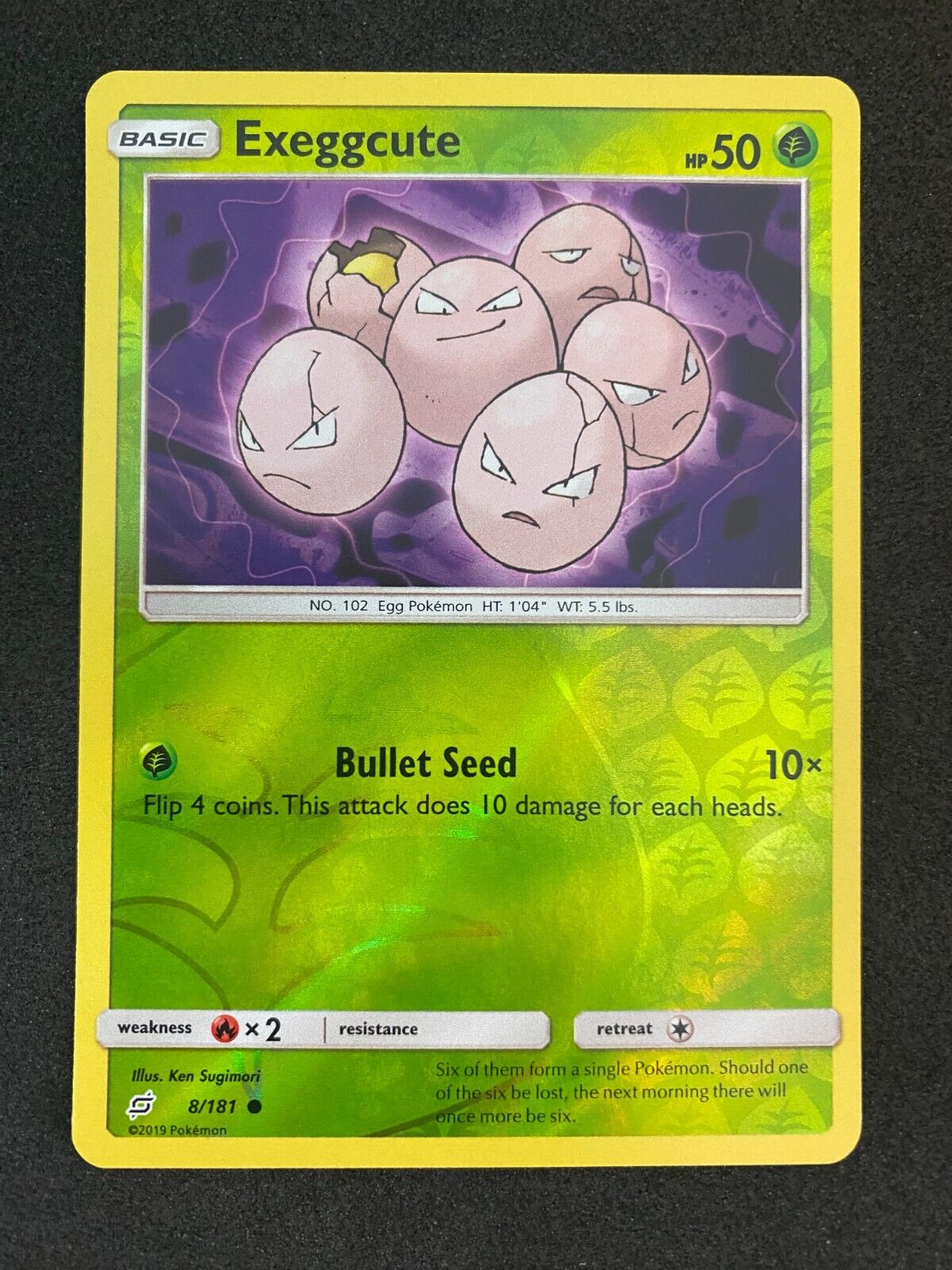 Pokemon Exeggcute 8/181 Team Up Reverse Holo NM