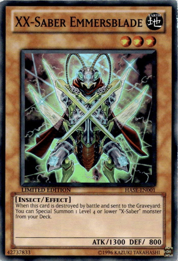 Yugioh XX-Saber Emmersblade HASE-EN001 Super Rare Limited Edition MP/LP