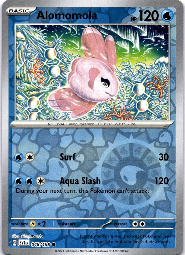 Pokemon Alomomola 048/198 Scarlet Violet Base Reverse Holo LP/NM