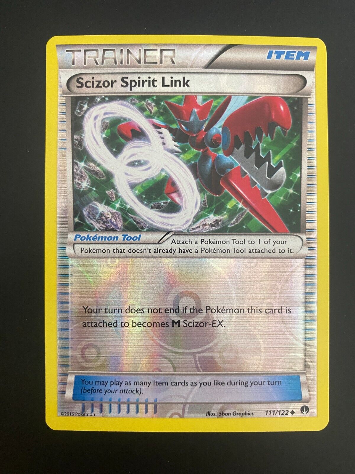 Pokemon Scizor Spirit Link 111/122 BREAKpoint Reverse Holo VLP-NM