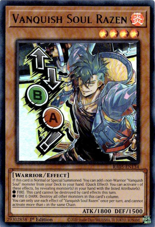 Yugioh Vanquish Soul Razen RA05-EN134 NA Print (Stamp) Ultra Rare 1st Edition NM