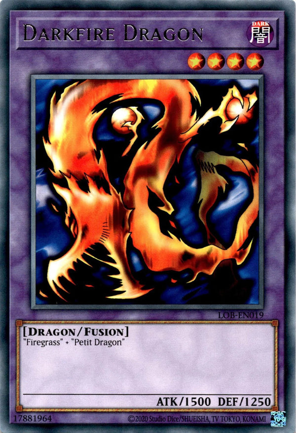 Yugioh Darkfire Dragon LOB-EN019 Rare Unlimited Edition NM