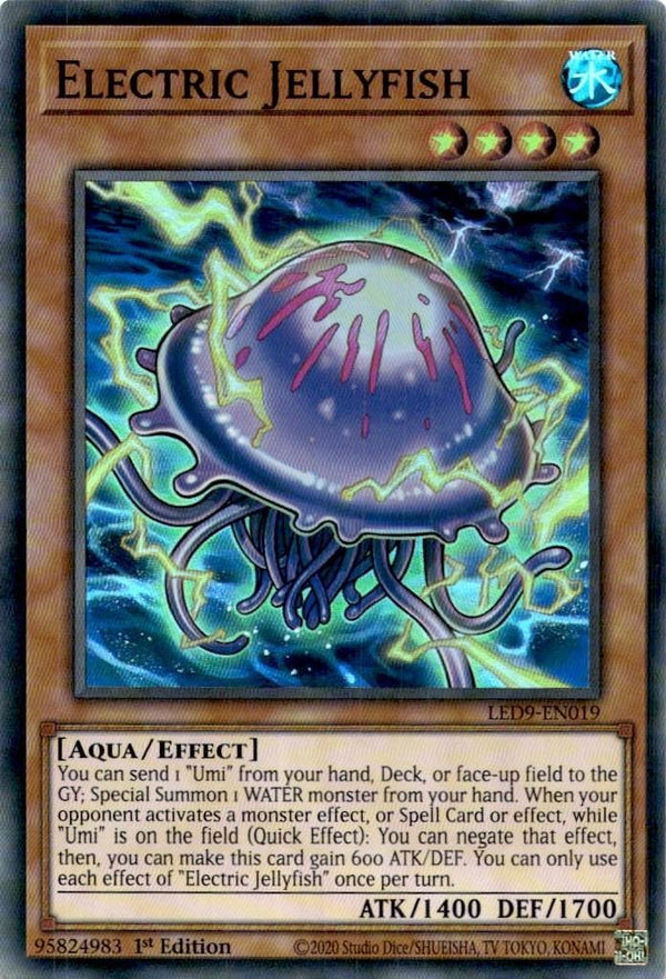 Yugioh Electric Jellyfish LED9-EN019 Super Rare 1st Edition NM