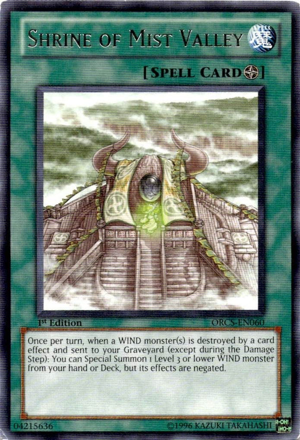 Yugioh Shrine of Mist Valley ORCS-EN060 Rare 1st Edition MP/LP