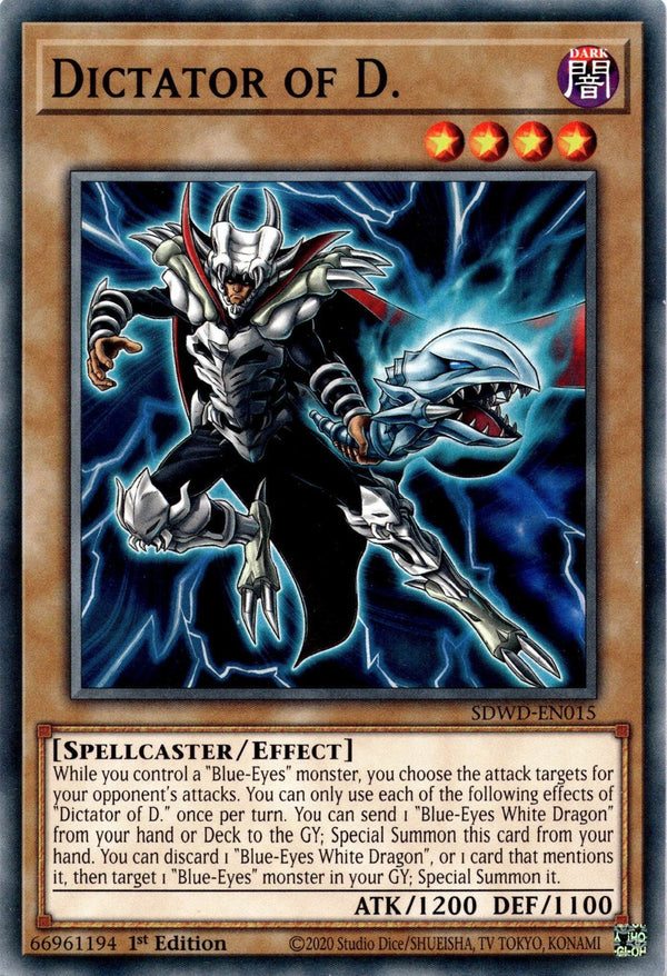 Yugioh Dictator of D SDWD-EN015 Common 1st Edition NM