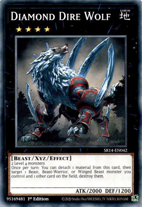 Yugioh Diamond Dire Wolf SR14-EN042 Common 1st Edition NM