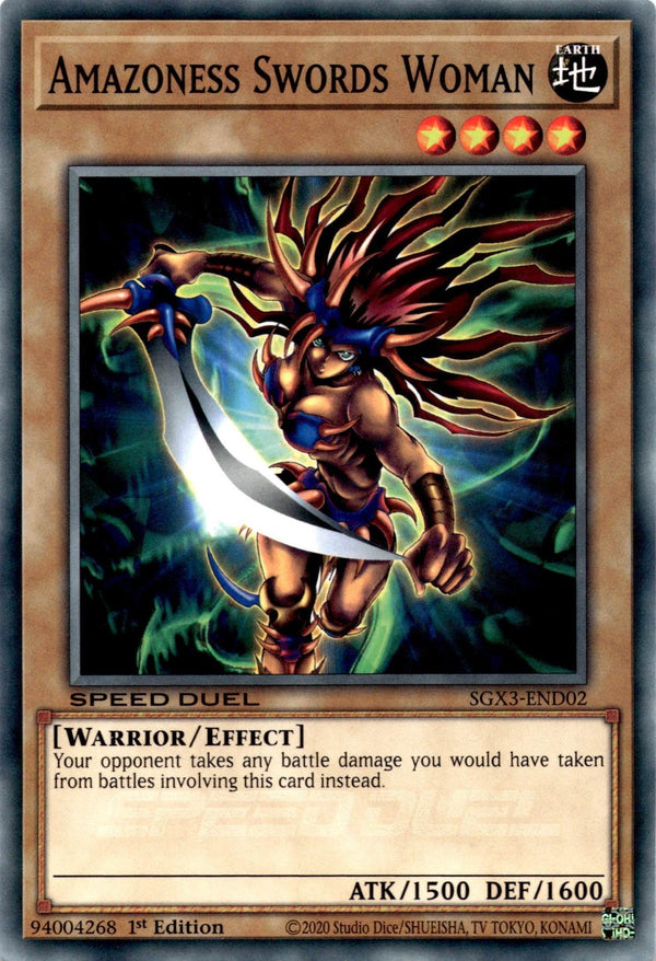 Yugioh Amazoness Swords Woman SGX3-END02 Speed Duel Common 1st Edition NM