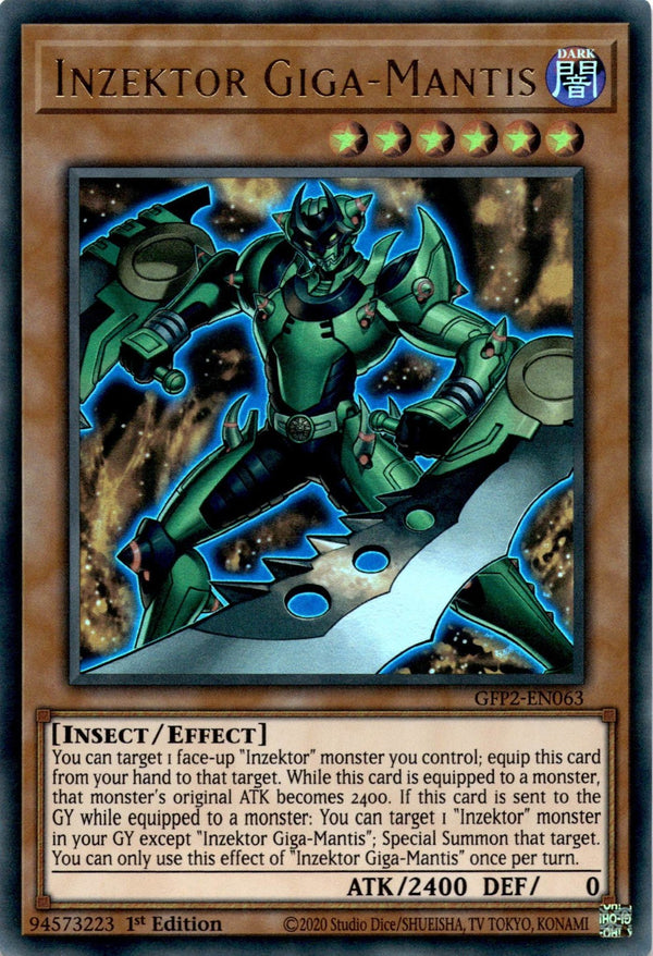Yugioh Inzektor Giga-Mantis GFP2-EN063 Ultra Rare 1st Edition NM