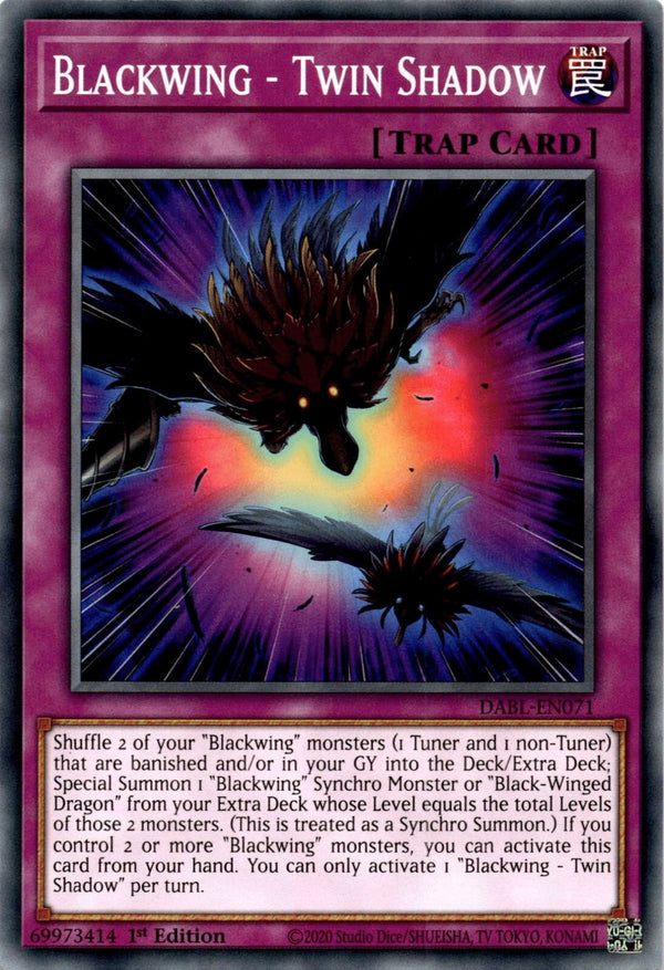 Yugioh Blackwing - Twin Shadow DABL-EN071 Common 1st Edition NM