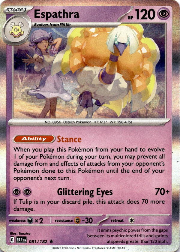 Pokemon Espathra 081/182 Paradox Rift Holo NM