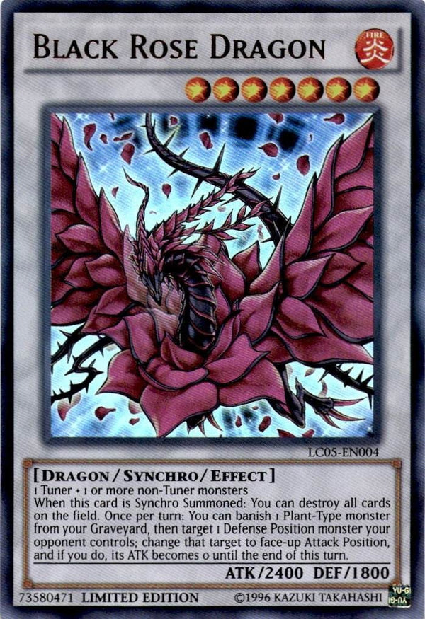 Yugioh Black Rose Dragon LC05-EN004 Ultra Rare NA PRINT Limited Edition NM